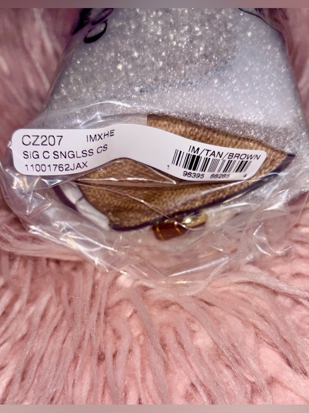 NEW Coach Signature Print Tan Brown Multi Coated Canvas Leather Sunglasses Case - Picture 12 of 15